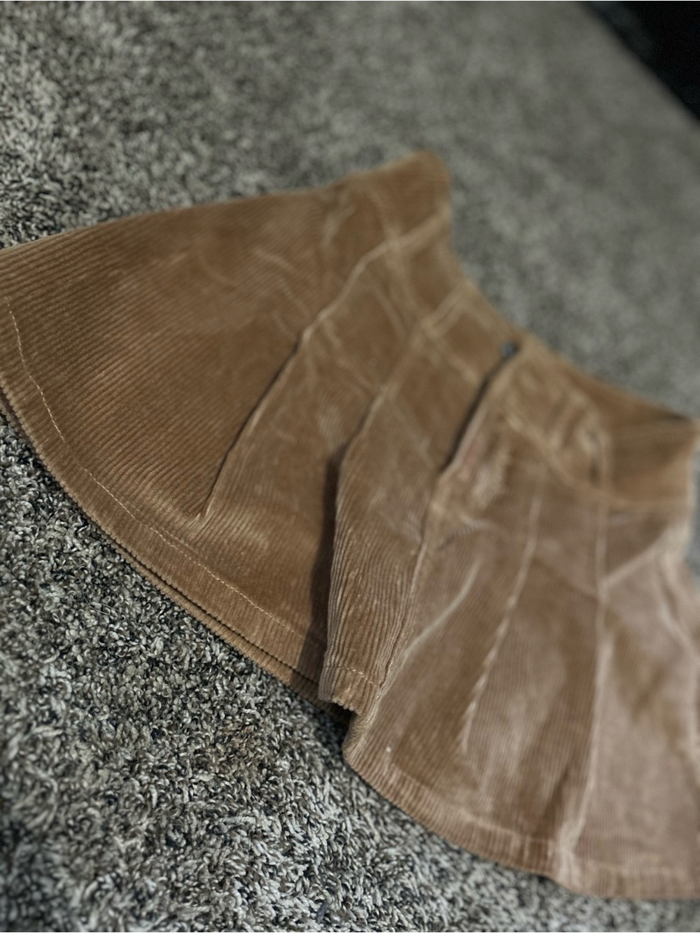 Tan Corduroy pleated Skirt